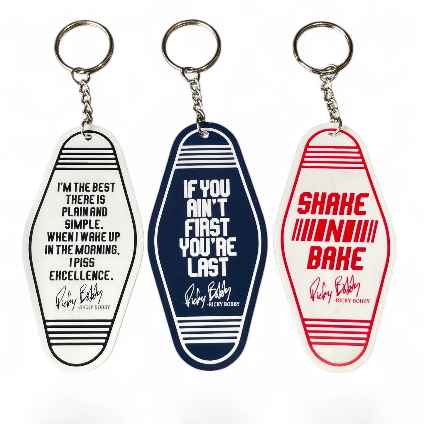 Retro Motel Keychains, Funny Ricky Bobby Keychain, Shake N Bake Keychain, Vintage Keychains, Gifts for Her, Gifts for Him, New Driver Gift
