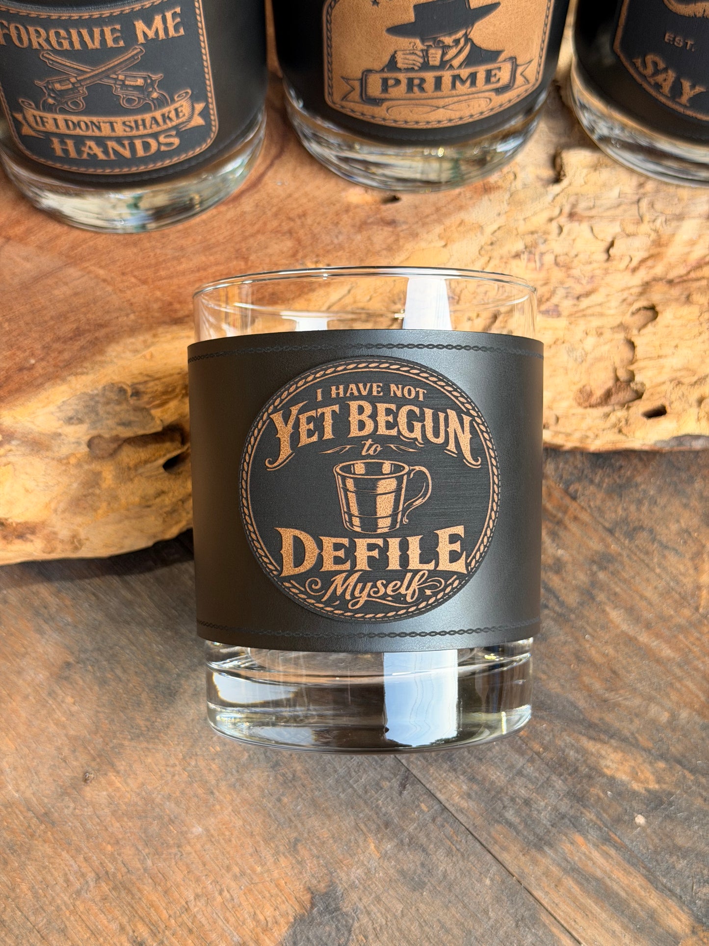 Doc Holliday Iconic Quotes Leatherette Whiskey Glasses I