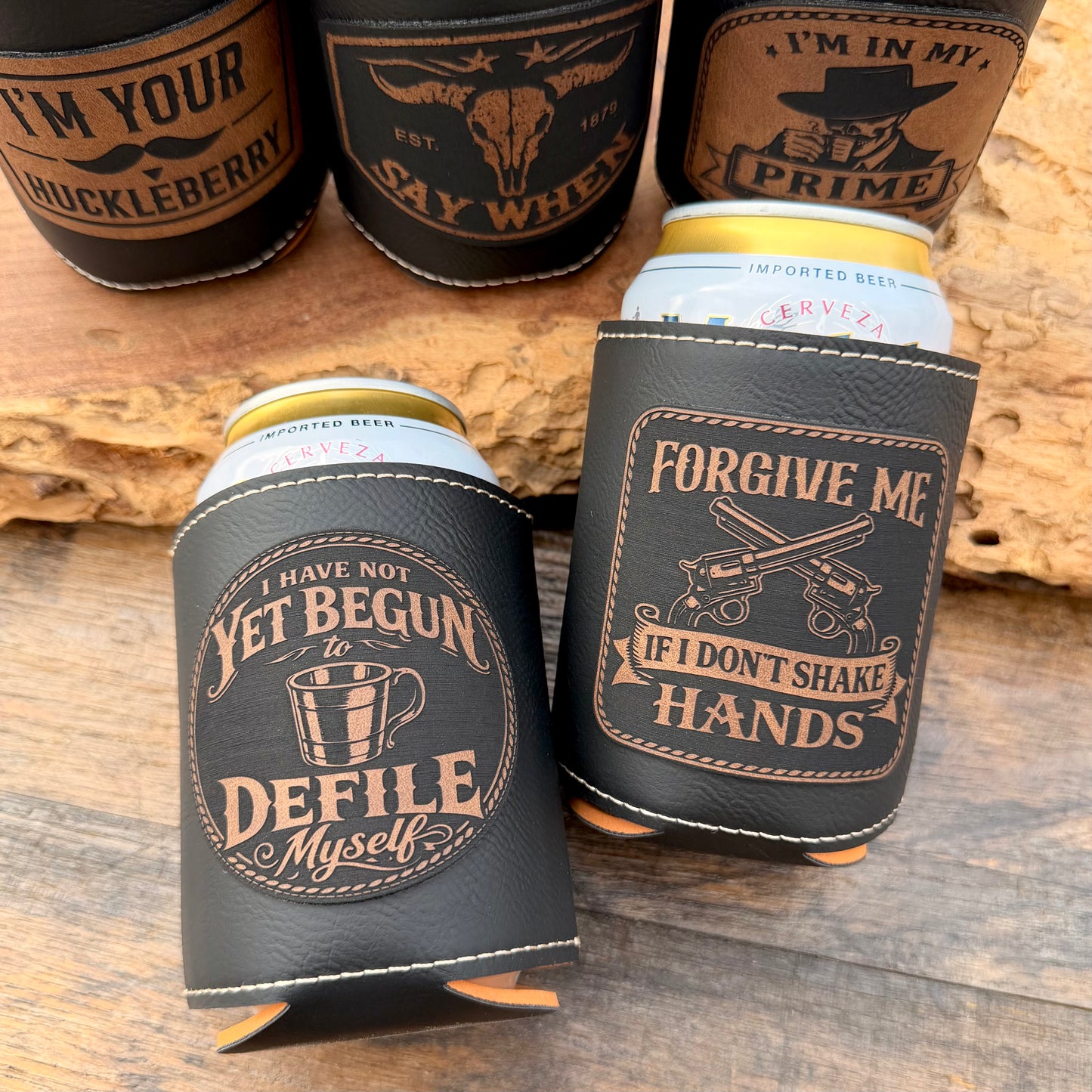 Doc Holliday Leatherette Can Cooler - Iconic Western Movie Quotes