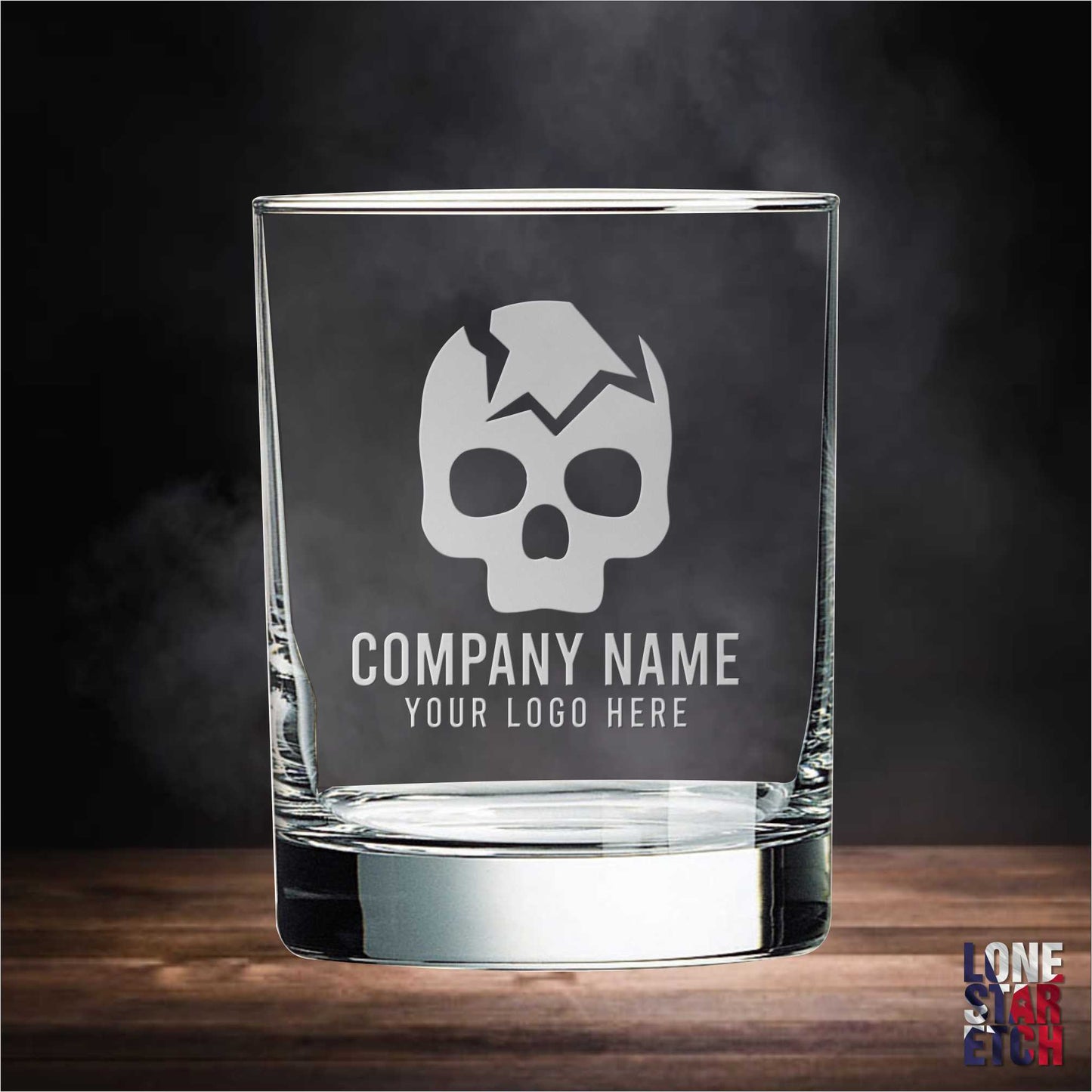 Corporate Logo Your Logo Here Engraved Whiskey Glass / Father's Day Gift / Valentine's Day Gift