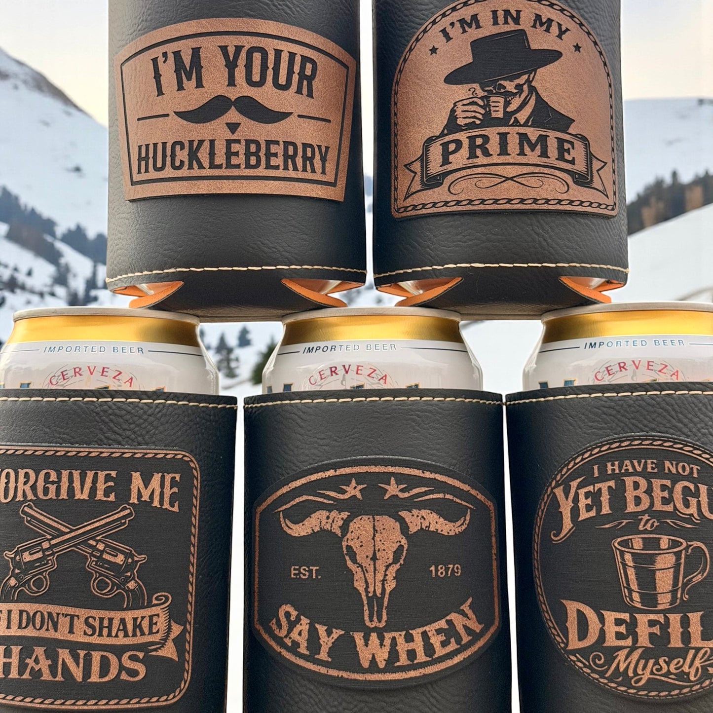 Doc Holliday Leatherette Can Cooler - Iconic Western Movie Quotes