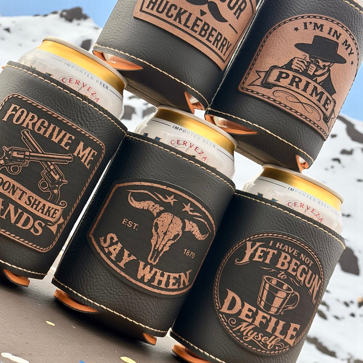 Doc Holliday Leatherette Can Cooler - Iconic Western Movie Quotes