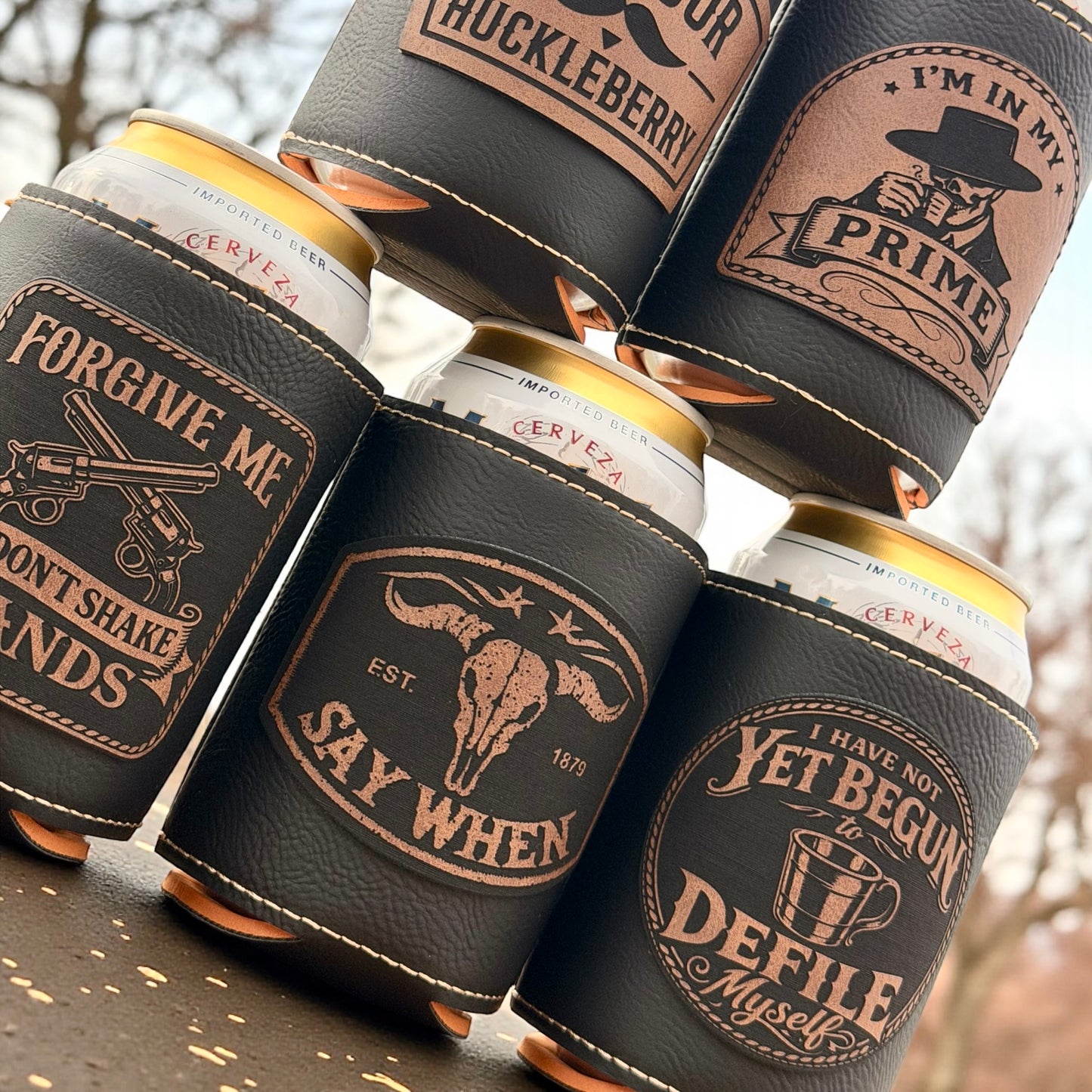 Doc Holliday Leatherette Can Cooler - Iconic Western Movie Quotes