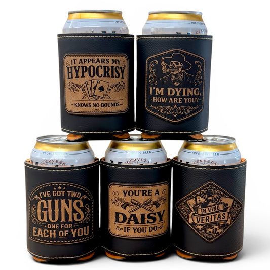 Doc Holliday Leatherette Can Cooler II - Iconic Western Movie Quotes