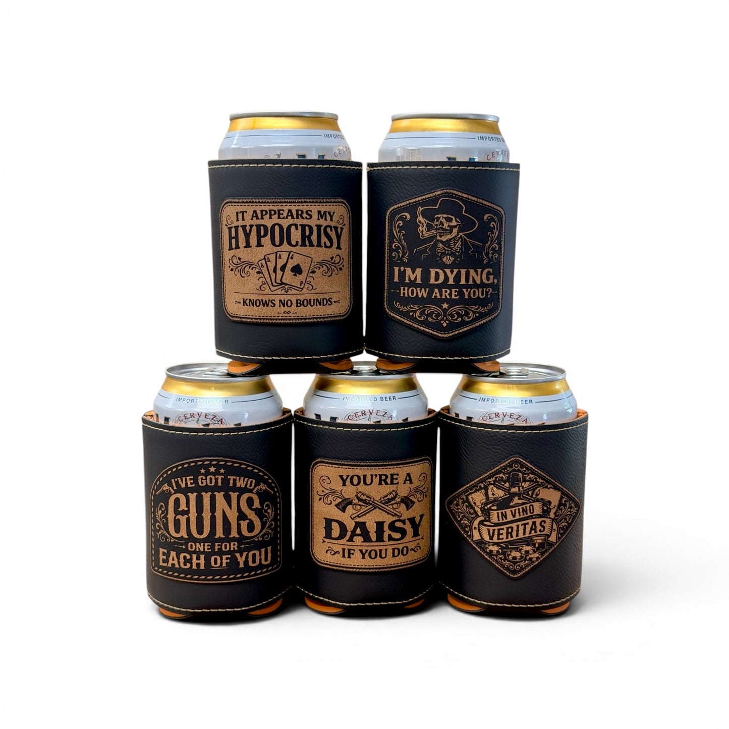 Doc Holliday Leatherette Can Cooler II - Iconic Western Movie Quotes