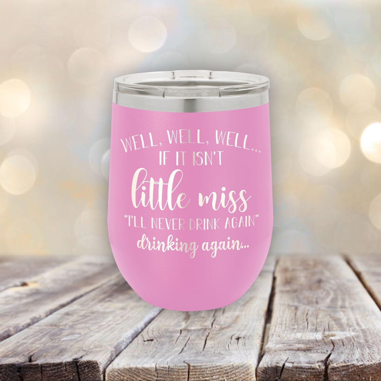 Little Miss Drinking Again / Etched Stemless Wine Tumbler/ Christmas Gift | Valentine's Day Gift