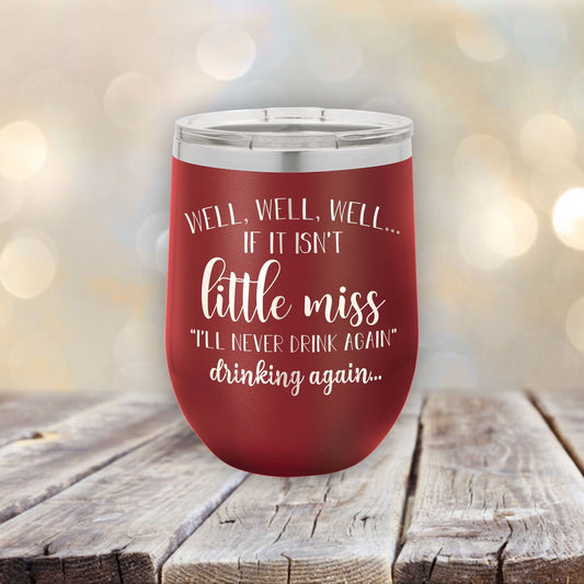Little Miss Drinking Again / Etched Stemless Wine Tumbler/ Christmas Gift | Valentine's Day Gift