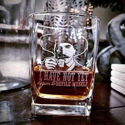 Doc Holliday Quote / Defile Myself / Whiskey Glasses /Bourbon Glasses / Scotch Glasses / Set of 2 / Gift for Him  / Father's Day Gift