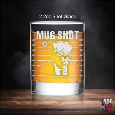 Trump Mugshot Mug Shot Glass / Engraved 2.25 oz. Shot Glass / Funny Shot Glass / Engraved Shot Glass  / Father's Day Gift