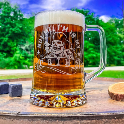 Doc Holliday Mug / In My Prime / Engraved 23 oz. Glass Beer Mug / Gift for Him / Gifts for Men  / Father's Day Gift