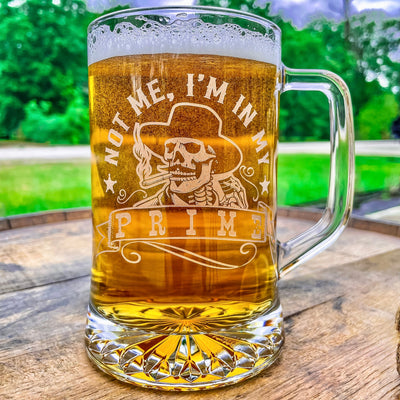 Doc Holliday Mug / In My Prime / Engraved 23 oz. Glass Beer Mug / Gift for Him / Gifts for Men  / Father's Day Gift