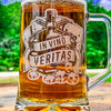 Doc Holliday Mug / In Vino Veritas / Engraved 23 oz. Glass Beer Mug / Gift for Him / Gifts for Men  / Father's Day Gift