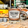 Trump 45/47 Whiskey Glass / Trump 2024 Bourbon Glass / Scotch Glass / Engraved Leatherette Wrap / Single Glass   / Father's Day Gift