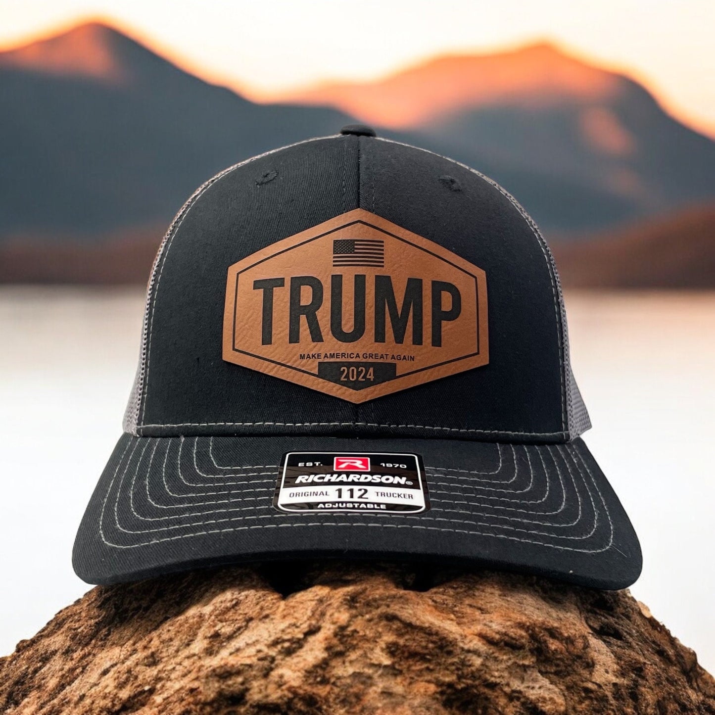 Trump American Flag Hat / Trump Trucker Cap / Trump 2024 Richardson 112 / Patch Trucker Hat /Father's Day Gift / Valentine's Day Gift
