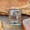 Trump MAGA Whiskey Glass / Trump Rocks Glass / Bourbon Glass / Engraved Leatherette / Father's Day Gift