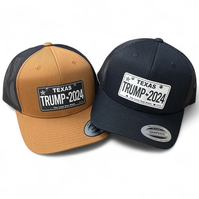 Trump Texas License Plate Hat / Trump 2024Trucker Cap / YP Classics 6 Panel / Patch Trucker Hat / Christmas Gift