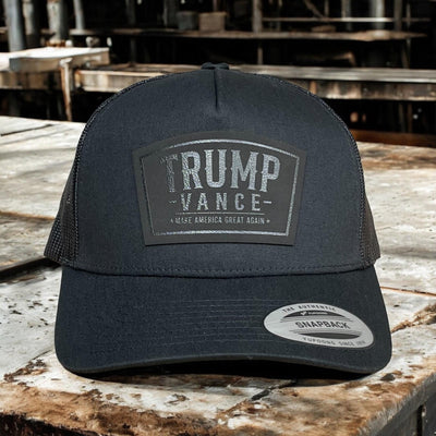 Trump Vance 2024 Blacked Out Hat / Trump 47 Trucker Cap / YP Classics 5 Panel / Black on Black Patch Trucker Hat / Christmas Gift