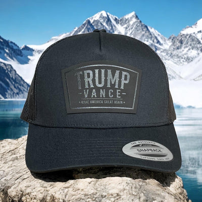 Trump Vance 2024 Blacked Out Hat / Trump 47 Trucker Cap / YP Classics 5 Panel / Black on Black Patch Trucker Hat / Christmas Gift