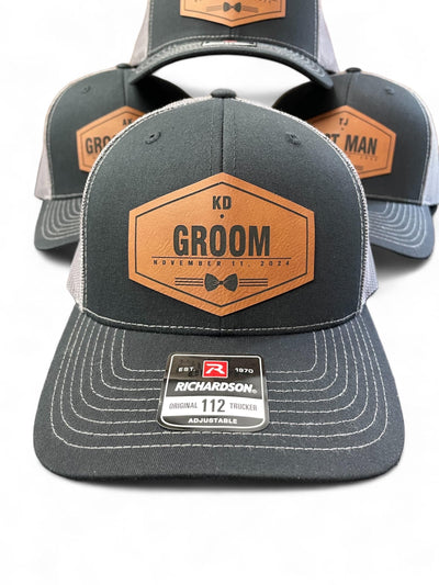 Groomsmen Hat / Custom Groom Trucker Cap / Father of the Bride Hat / Wedding Hats / Richardson 112 Wedding Announcement Hat / Best Man Hat