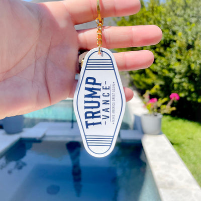 Retro Motel Keychains | Trump Vance  Keychain | Motel Keychains | Vintage Keychains | Trump Merch | New Driver Gift