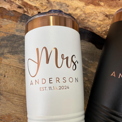 Mr and Mrs Tumblers Tumbler Set / Laser Etched Tumblers / His and Hers Gift / Wedding Tumblers / Personalized Tumblers with Slider Lids