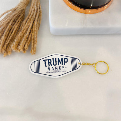 Retro Motel Keychains | Trump Vance  Keychain | Motel Keychains | Vintage Keychains | Trump Merch | New Driver Gift