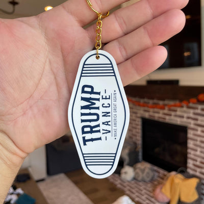 Retro Motel Keychains | Trump Vance  Keychain | Motel Keychains | Vintage Keychains | Trump Merch | New Driver Gift