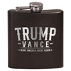 Trump Vance Laser Etched Black Stainless Steel Hip Flask | Political Gift | Trump 2024 Flask | Election Gear | Trump Merch | Christmas Gift