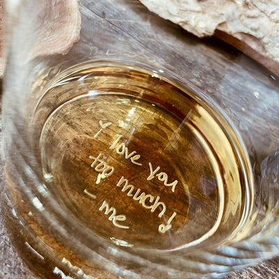 Custom Handwritten Note Whiskey Glass | Engraved Handwritten Message | Secret Message Glass |  Personalized Whiskey Glass | Christmas Gift