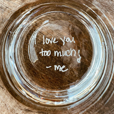 Custom Handwritten Note Whiskey Glass | Engraved Handwritten Message | Secret Message Glass |  Personalized Whiskey Glass | Christmas Gift