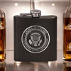 Trump 47th Presidential Seal Laser Engraved Black Stainless Steel Hip Flask | Political Gift | Trump 2024 Flask | Trump Merch