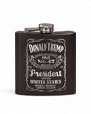 Trump Old No 47 Laser Engraved Black Stainless Steel Hip Flask | Political Gift | Trump 2024 Flask | Trump Merch