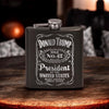 Trump Old No 47 Laser Engraved Black Stainless Steel Hip Flask | Political Gift | Trump 2024 Flask | Trump Merch