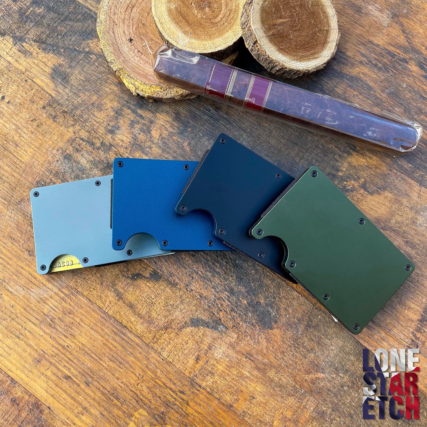 Firefighter Flag  Slim Metal Minimalist RFID Blocking Wallet   / Father's Day Gift / Valentine's Day Gift
