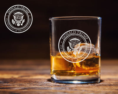 Donald Trump Presidential Seal Whiskey Glasses    / Valentine's Day Gift