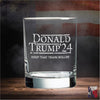 Donald Trump 2024 Keep That Train Rollin' Engraved Whiskey Glass    / Father's Day Gift