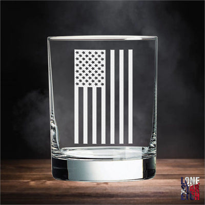 American Flag Vertical Whiskey Glass Set    / Christmas Gift