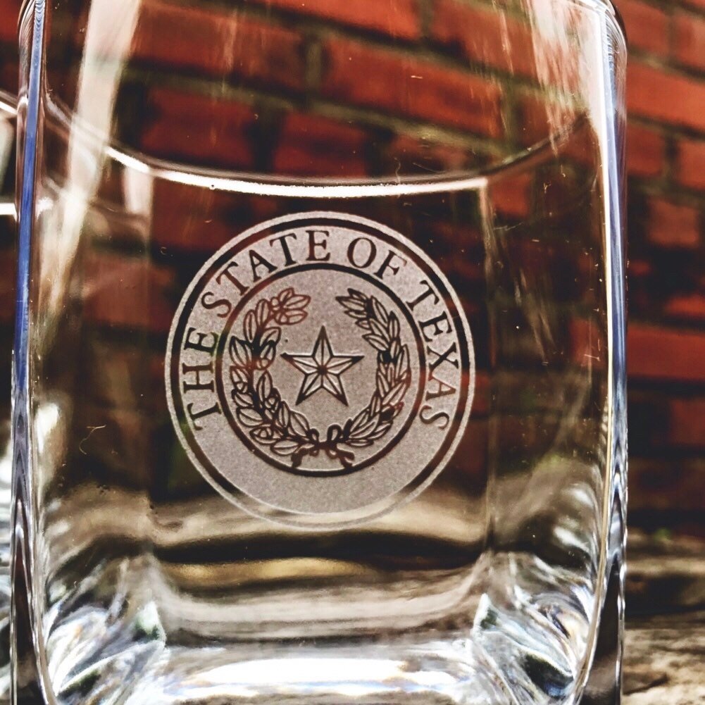 Texas State Seal Whiskey Glass / Father's Day Gift / Valentine's Day Gift