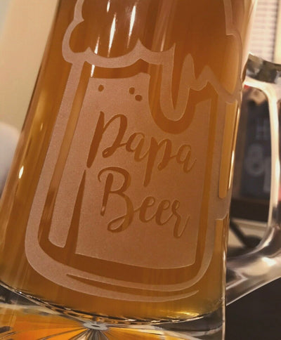Papa Beer Engraved Beer Mug    / Christmas Gift