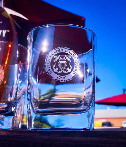 U.S. Coast Guard Seal  Whiskey Glass / Father's Day Gift / Valentine's Day Gift