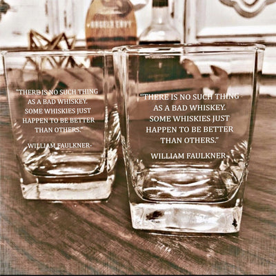 William Faulkner Whiskey Glass Set    / Christmas Gift
