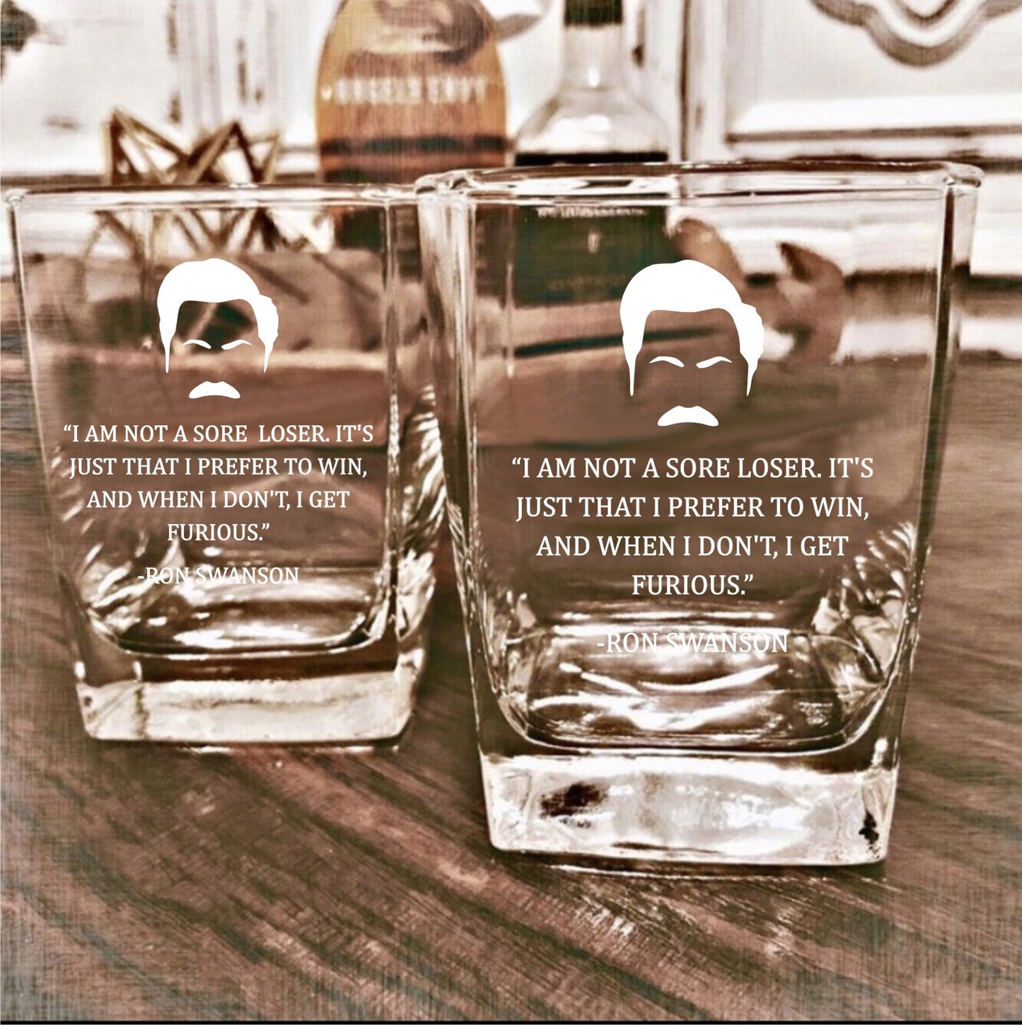 Ron Swanson  Sore Loser Whiskey Glass / Father's Day Gift / Valentine's Day Gift