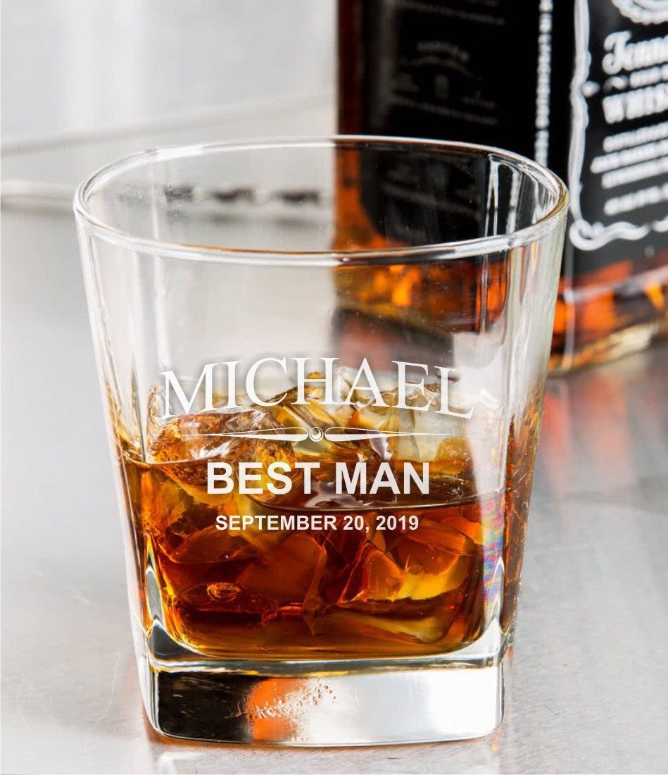 Groomsmen Engraved Whiskey Glass / Father's Day Gift / Valentine's Day Gift
