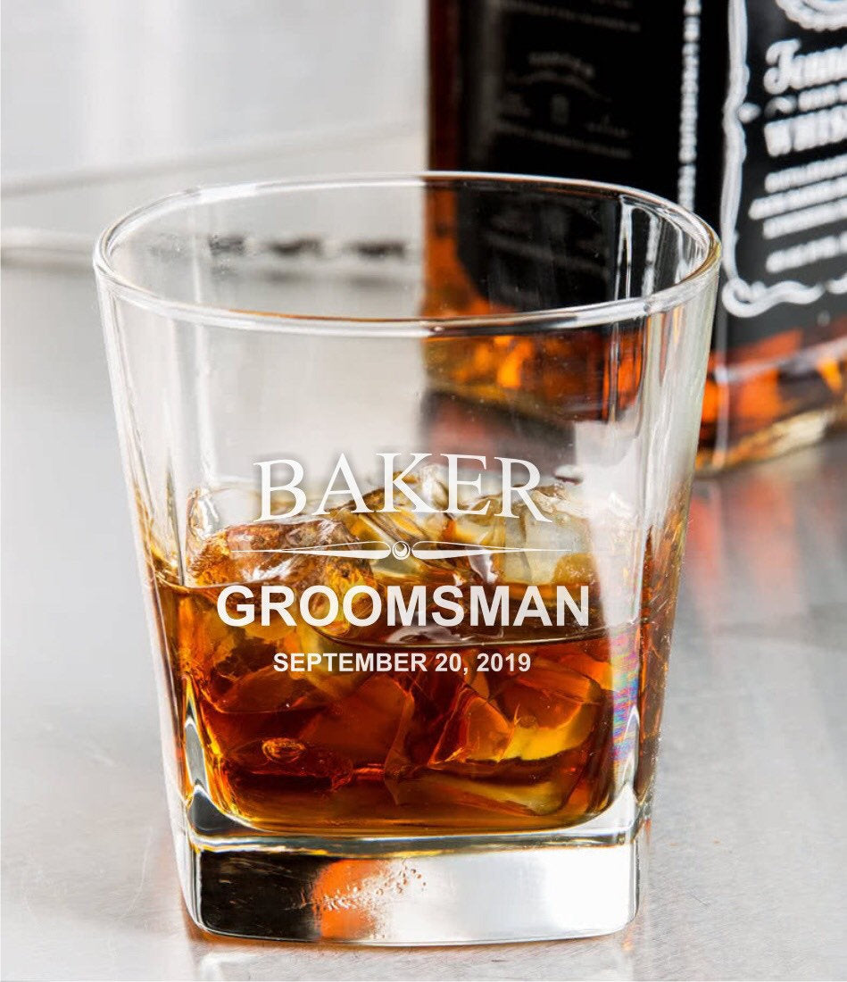 Groomsmen Engraved Whiskey Glass / Father's Day Gift / Valentine's Day Gift
