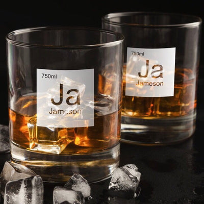 Periodic Table of Alcohol  Jameson Whiskey Glass Set    / Christmas Gift