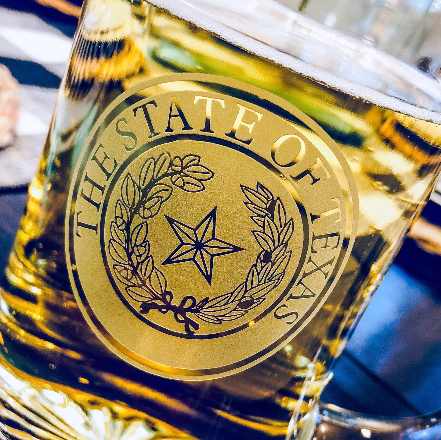 State of Texas Seal Beer Mug - Groomsmen, Wedding, Best man    / Father's Day Gift / Valentine's Day Gift