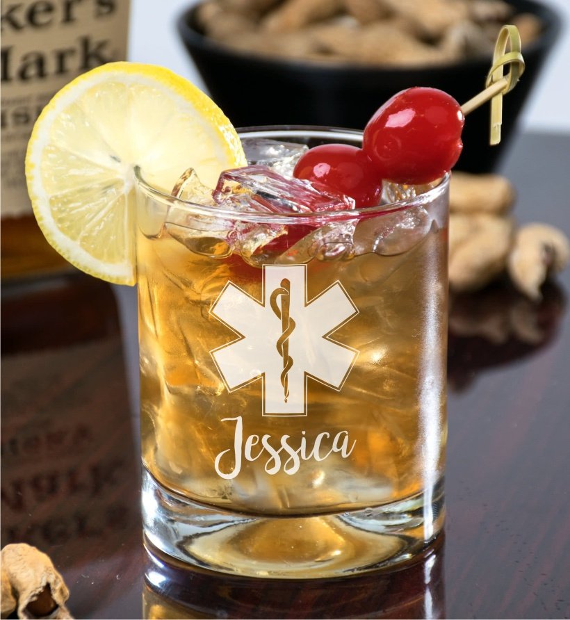 EMT EMS Whiskey Glass / Father's Day Gift / Valentine's Day Gift
