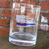 Thin Blue Line Distressed American Flag Whiskey Glass Set    / Father's Day Gift