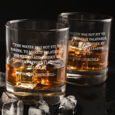 Winston Churchill Quote Whiskey Glass Set    / Christmas Gift