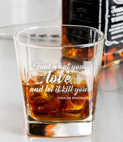 Charles Bukowski Quote Whiskey Glass Set    / Christmas Gift